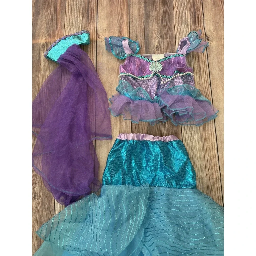 Teetot Co Mermaid Halloween Costume Glitter Sequin Sparkle Girl 3-4 Youth Child